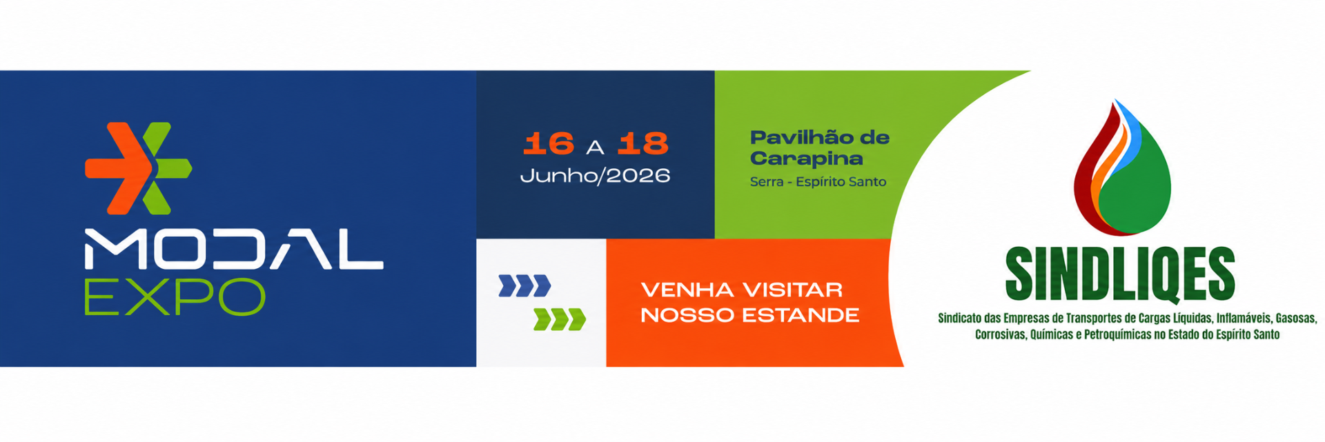 Modal Expo 2026 — 16 a 18 de junho · Pavilhão de Carapina · Serra/ES · Venha visitar nosso estande